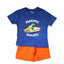 JC Making Waves Print Blue T-Shirt with Orange Shorts 2 Piece Set 14088