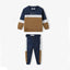 MNT Remagtered Navy Blue & Brown Fleece 2 Piece Trouser Set 13249