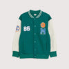 LCW 86 Print Green Fleece Baseball Jacket 13613