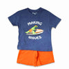 JC Making Waves Print Blue T-Shirt with Orange Shorts 2 Piece Set 14088