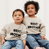 HM Best Brother Embroided Sand Light Fleece Sweatshirt 14248