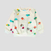 SS Multi Transfer object Print Cream Fleece Sweatshirt 14227