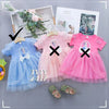 YJTX Frozen Elsa Print Blue Frock 13103