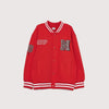 LCW New York,TokYo, London Embroided Red Fleece Base Ball Jacket 13614