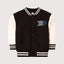 LCW Never Look Back Embroided Black Fleece Base Ball Jacket 13612