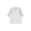 CA Deer Applic Pocket Warm White Sherpa Dungaree with Body Suit 2 piece Set 13340