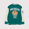 LCW 86 Print Green Fleece Baseball Jacket 13613