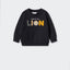 MNG Lion Print Navy Blue Terry Sweatshirt 13402