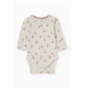 CA Deer Applic Pocket Warm White Sherpa Dungaree with Body Suit 2 piece Set 13340