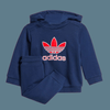 ADS Big Red Embroided Logo Navy Blue Hooded Terry Track Suit 13660