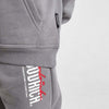 HR Embroided To Something with Kangroo Pocket Style Dark Grey Hoodie TrackSuit 14264