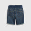 GP K Elastic Belt Ribbed Style Blue Denim Shorts 13998