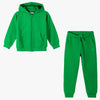LE LTD Embroided Zipper Hoodie with Trouser Green Fleece Track Suit 14681