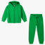 LE LTD Embroided Zipper Hoodie with Trouser Green Fleece Track Suit 14681