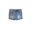 OM Back Pocket Tag Riped Blue Denim Shorts 13120