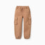 ZY Cargo Pocket Style Elastic Wasit with Cord Brown Jogger Pant 14128