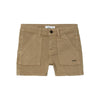 Nmeit Golden Button Squre Pocket Khaki Cotton Short 13119