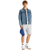 LFT White Cord Plain Grey Terry Shorts 13160