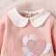 SHEN kids Applic Hearts Warm Fluffy Furr Baby Pink Romper 13992