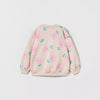 ZR All Over Flower Print T-Pink Light Fleece Sweatshirt 13735