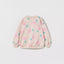 ZR All Over Flower Print T-Pink Light Fleece Sweatshirt 13735