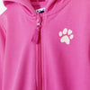 5.10.15 Cat Paw Print Pink Terry Zipper Hoodie 14592