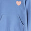 5.10.15 Shimring Heart Kangroo Pocket Cadet Blue Fleece Sweatshirt 13744