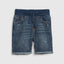 GP K Elastic Belt Ribbed Style Blue Denim Shorts 13998