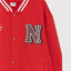 LCW New York,TokYo, London Embroided Red Fleece Base Ball Jacket 13614