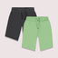 ORCH Charcoal with Green Soft 2 Piece Shorts Pair 14119
