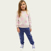 ZR Pink Hearts Print Terry Cream Sweatshirt 13742