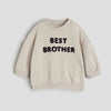 HM Best Brother Embroided Sand Light Fleece Sweatshirt 14248