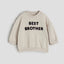 HM Best Brother Embroided Sand Light Fleece Sweatshirt 14248