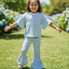 LE Styled Bottom Trouser With Styled Sleeves Blue And White Strips 2 piece set 14799