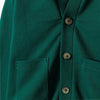 M&M Mock Neck Light Fleece Green Cardigan 14590