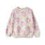 ZR Pink Hearts Print Terry Cream Sweatshirt 13742