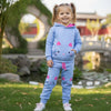 5.10.15 Cat Face Kangroo Pocket Style Terry Hoodie With Trouser Sky Blue Tracksuit 14715