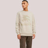 BB Front Embroided Logo Beige Fleece Sweatshirt 13703