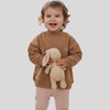 LE LTD Embroided Losse Style Biscuit Brown Sweatshirt 14848