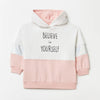 SFR Believe In Yourself Pink With White Terry Hoodie 12034