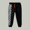 5.10.15 Black & White Box Check Black Fleece Zipper Hoodie TrackSuit 14677