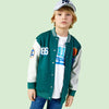 LCW 86 Print Green Fleece Baseball Jacket 13613