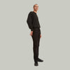 LVS 511 Silver Button Regular Fit Cotton Black Pant 13033