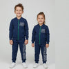 5.10.15 Dino Team Mock Neck Contrast Zip Hoodie & Trouser Terry Blue Tracksuit 14682