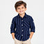 MNG Double White Blue Lines Navy Blue Casual Shirts 10799