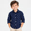MNG Double White Blue Lines Navy Blue Casual Shirts 10799