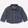 QPI Front Button with Small Pocket Quapi badge Dark Grey Jeans Shirt 14150