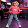 L&S Y2K Print Dark Pink Terry Sweatshirt 14987