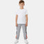 L&S Side Contrast Tape White Cord Fleece Light Grey Jogger Trouser 14661