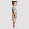 GS Silver Button Cargo Pocket Biscuit Brown Cotton Shorts 15040